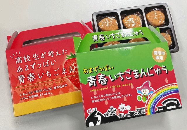 ブランド通販 甘酸っぱい「いちごまんじゅう」 鹿沼商工高の生徒が考案、県庁 スカート