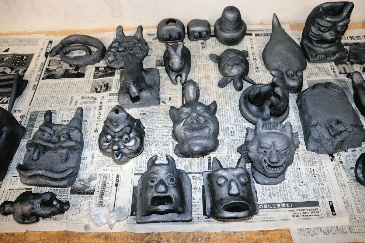中学生が2カ月かけ鬼瓦づくり 国立新美術館で展示 さいたま市立馬宮中