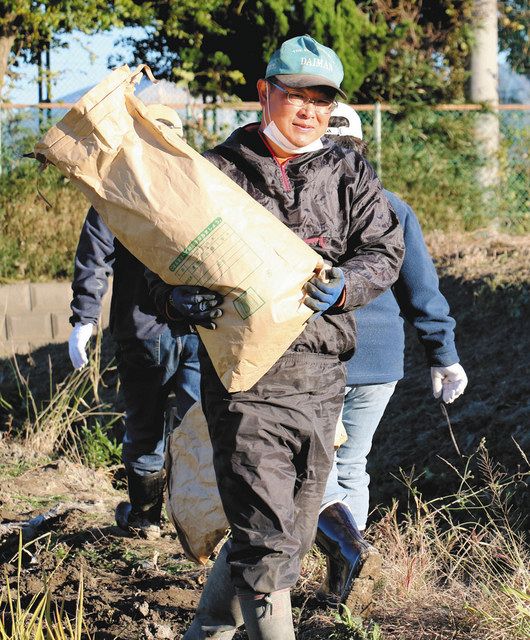耕作放棄された水田の復活に取り組む唐沢圭輔さん＝いずれも松戸市で
