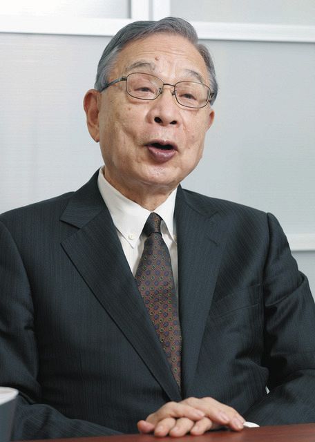 Former Ambassador to China Yuji Miyamoto answers an interview in Tokyo's Minato Ward.