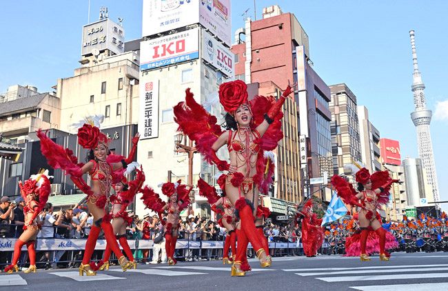 今夏最高気温の中、浅草サンバカーニバル：東京新聞デジタル