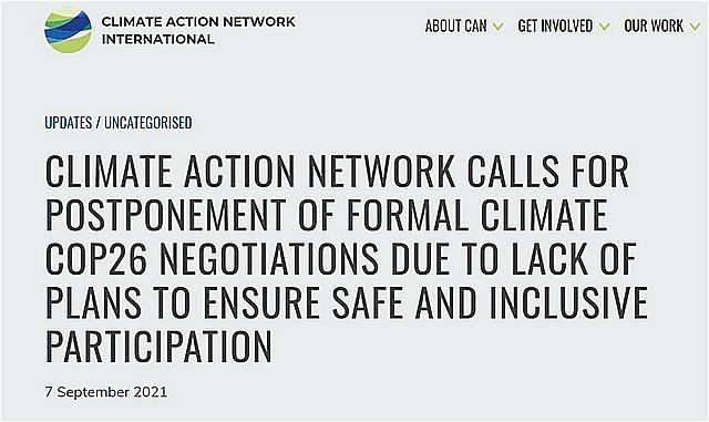 気候行動ネットワーク（CAN International）の公式サイトに掲載された声明