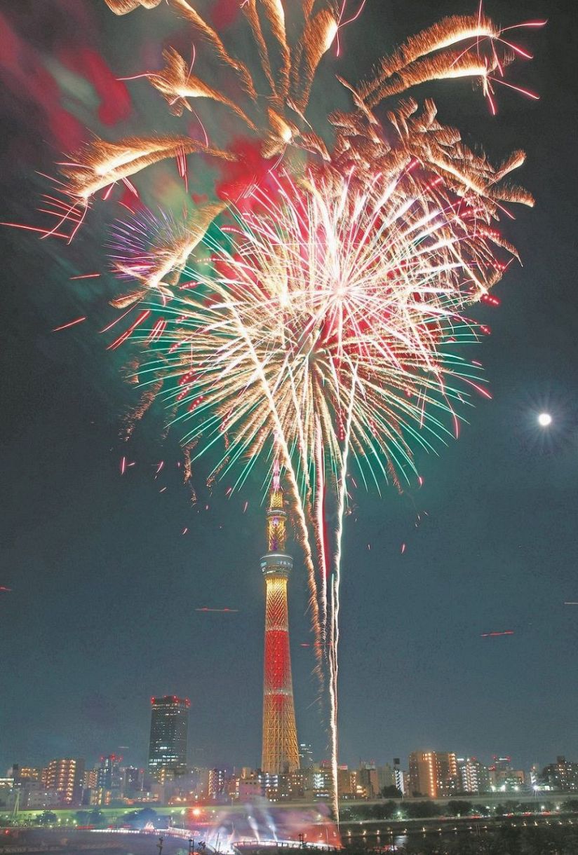 隅田川花火大会、4年ぶりに下町の夜空に大輪2万発 100万人超訪れる：東京新聞デジタル