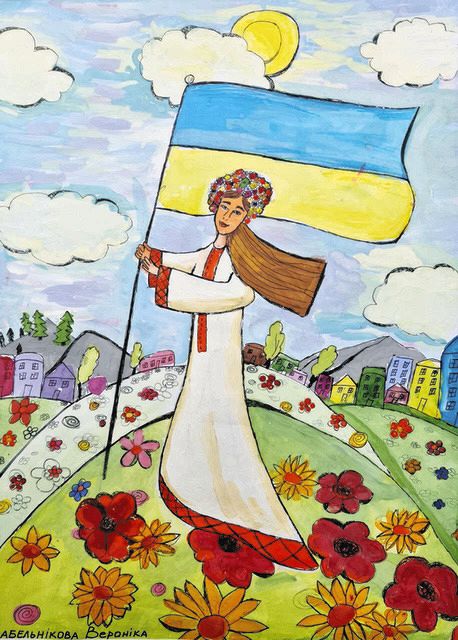 絵画展「ウクライナからの贈りもの」 避難民の子どもらが描いた「心の