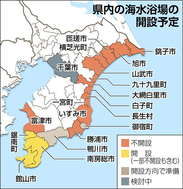新型コロナ 海水浴場 割れる判断 南部の3市町は開設 外房など13市町村は不開設 2市町は開設方向で準備 東京新聞 Tokyo Web