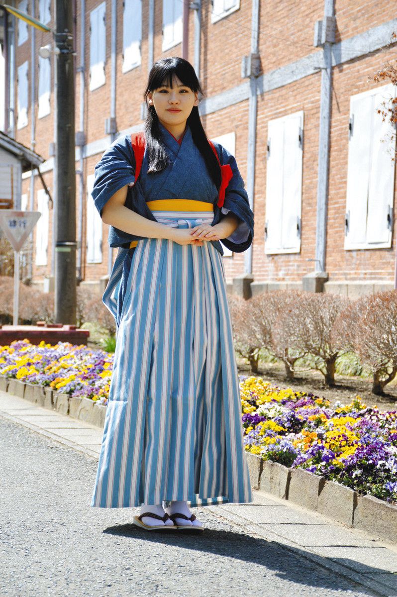 山袴、気軽に着用。街歩き。