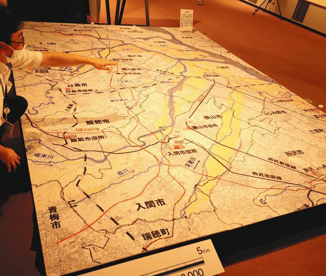１０００年に１度の浸水被害を想定して作成された水害リスク情報図＝狭山市で