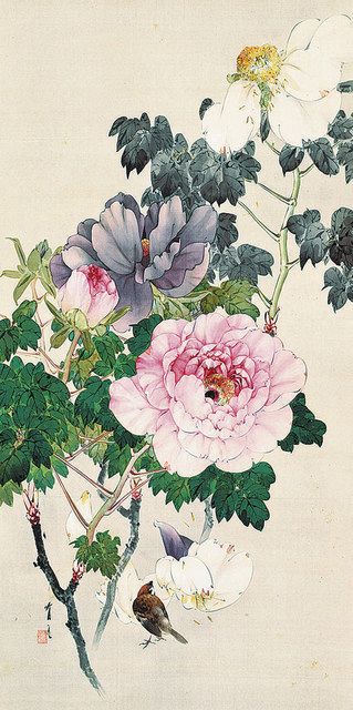 南画家 滝和亭 花鳥画 水仙椿 紙本 南画家 滝和亭 花鳥画 水仙椿 紙本（幻の名匠・渡辺省亭展 私の