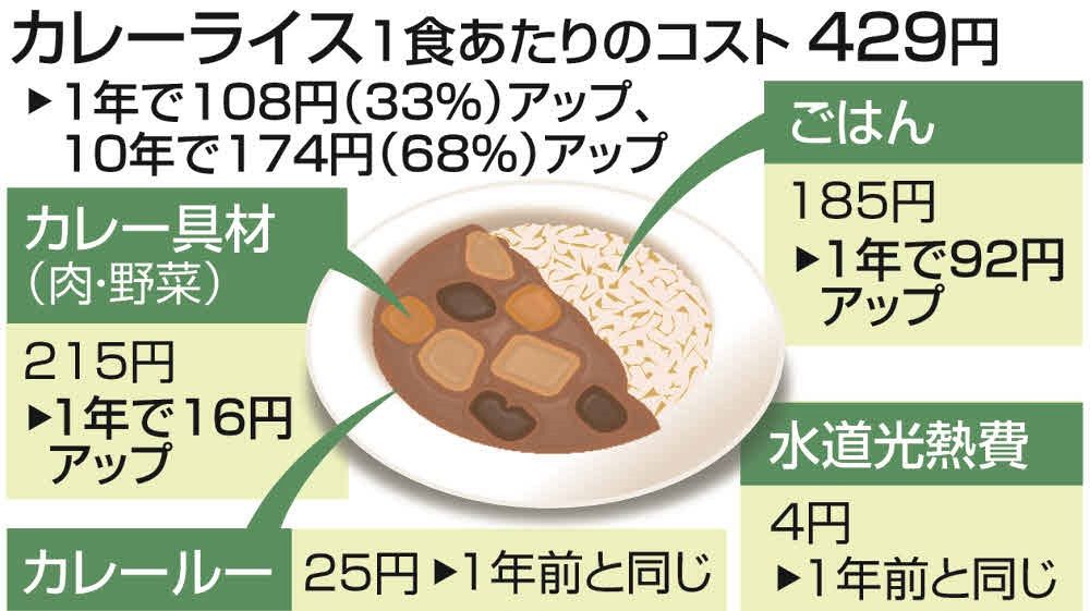 家で作っても1皿429円！「カレーライス物価」爆上がり コメも具材も