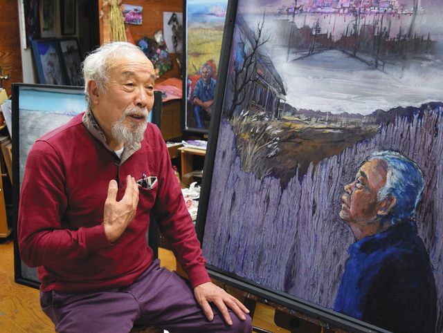 作品に込めた思いを語る大槻家氏さん