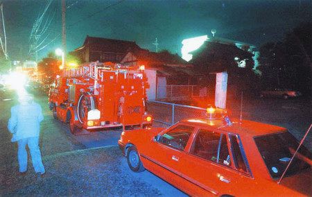 閑静な住宅街に猛毒サリンがまかれ、８人が死亡した松本サリン事件の現場＝１９９４年６月２８日、長野県松本市で