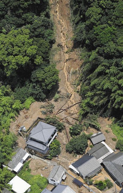 熊本県芦北町の土砂崩れ現場