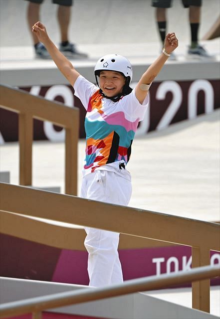 西矢椛 13歳10カ月で初代女王に 岩崎恭子さんの日本人最年少金メダル記録を更新 スケートボード女子ストリート 東京新聞 Tokyo Web