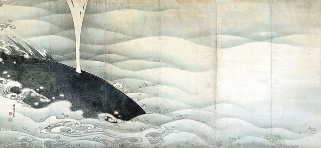 伊藤若冲《象と鯨図屏風》１７９５年　ＭＩＨＯ　ＭＵＳＥＵＭ　左隻