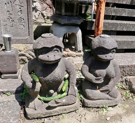 曹源寺境内にあるカッパ像＝東京都台東区