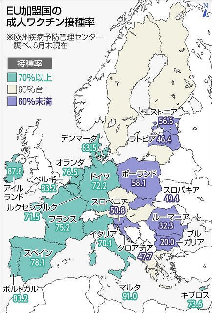 東西の壁高く コロナワクチン接種率に格差 欧州は西高東低 東京新聞 Tokyo Web
