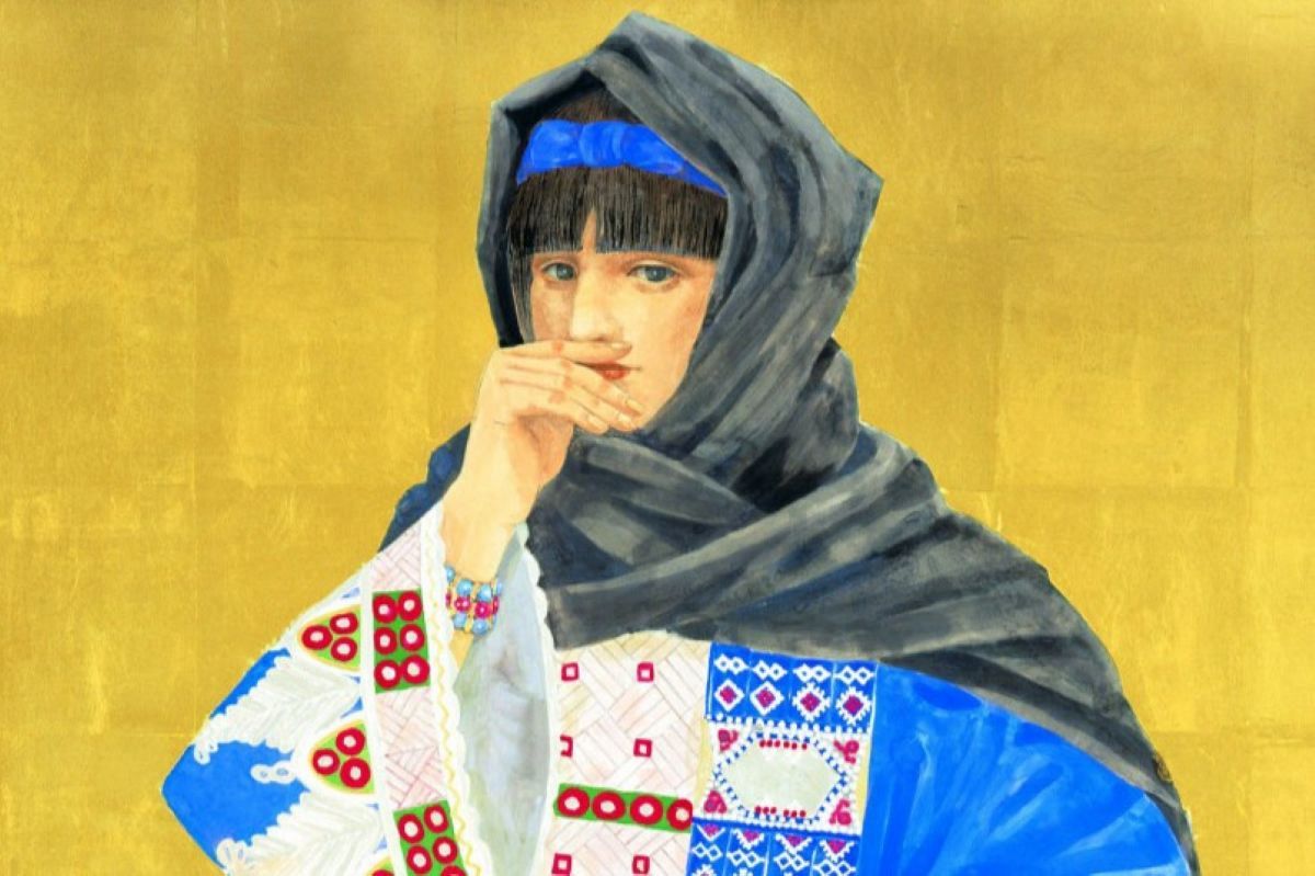 絵画 堀文子 「 幻の花 ブルーポピー 」 美術品 群れず、慣れず、頼らず 堀文子《アフガンの王女》《幻の花 ブルー
