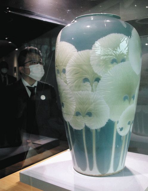 北出 アートテラー・とに～の【ここにし | 板谷波山の陶芸 生誕150年記念 d87 四方桟共箱 師波山憲吉 花器 九谷 花入 色絵 瑞潮 塔次郎 工芸品