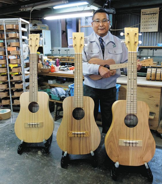 群馬県産木材使ったウクレレ3種類 三ツ葉楽器が発売 木目や香り音色も