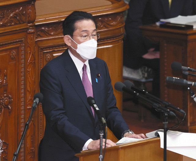 衆院本会議の代表質問で答弁する岸田首相