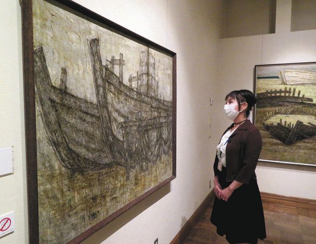 ☆油彩絵画 ＜廃船＞です。出品者作品☆