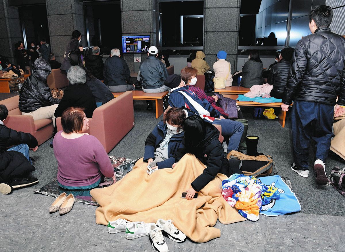 能登半島地震では、災害対応の拠点となる石川県庁にも避難した人が集まった