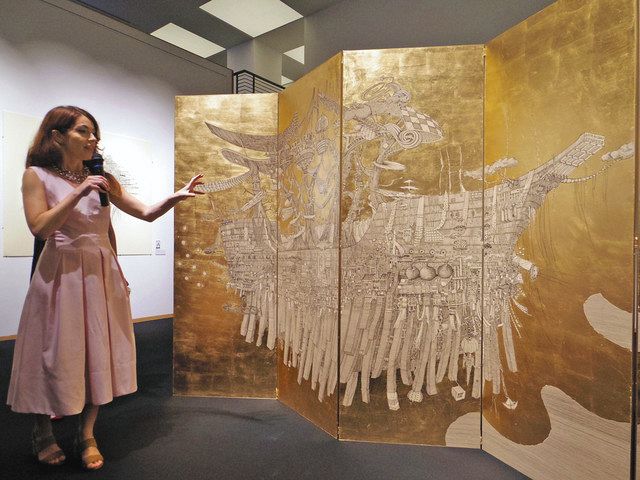 有名国際展作家「ポルトガルの小広場」風景/アクリル/油彩/小原雅夫