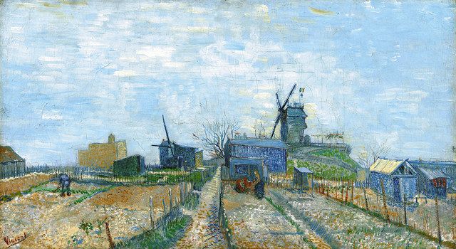 フィンセント・ファン・ゴッホ　《モンマルトル：風車と菜園》　１８８７年３〜４月　ファン・ゴッホ美術館（フィンセント・ファン・ゴッホ財団）
©Van Gogh Museum,Amsterdam (Vincent van Gogh Foundation)