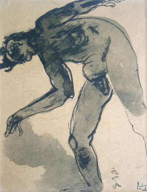 墨で描かれた「原爆の図デッサン」