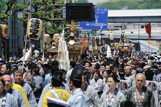 11日から下谷神社大祭 4年ぶり連合渡御 東京の夏祭り先陣切り 手ぬぐい