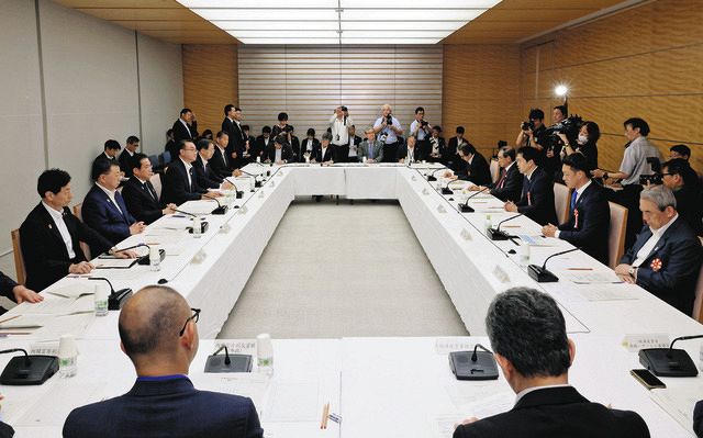 8月31日、首相官邸で開かれた大阪・関西万博に関する関係者会合