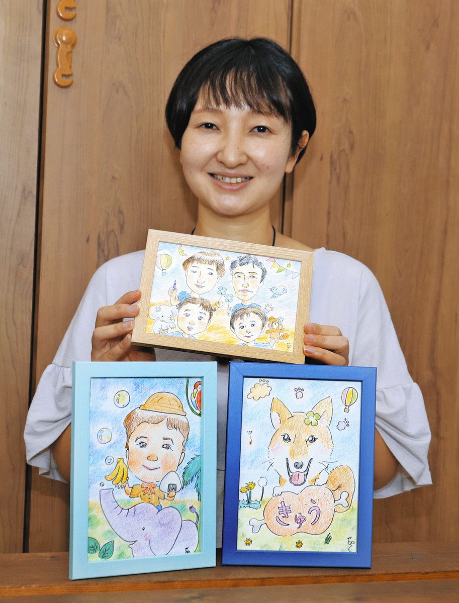 かながわ未来人〉似顔絵で地域を笑顔に 川崎のフリマやカフェに出店