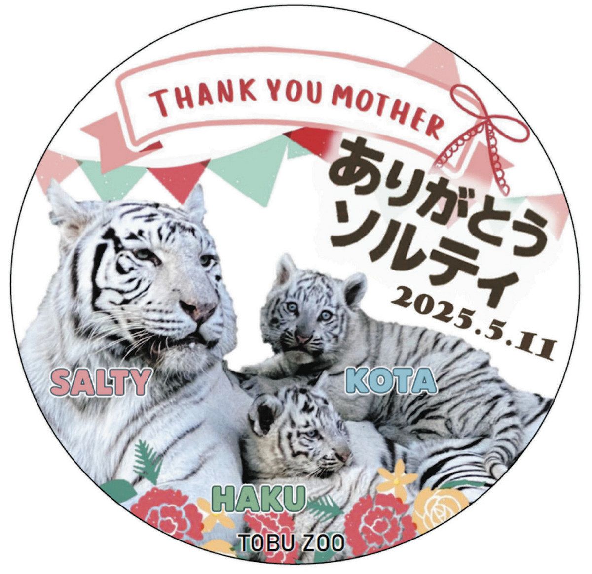 ホワイトタイガーの母子 見にきて 東武動物公園 「母の日」先着