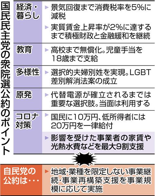 一律10万円給付 消費税5 に引き下げ 国民民主 衆院選の公約発表 東京新聞 Tokyo Web