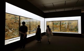 狩野派ふすま絵、上野で“再会”　日英分かれて所蔵、１５０年ぶり