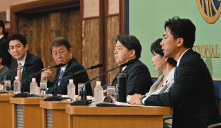 小泉進次郎氏と高市早苗氏が「消費税減税」に向けた野党との協議を否定せず　自民総裁選の候補者討論会