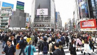 多くの人が行き交う渋谷のスクランブル交差点