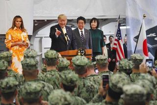 「離れた地域紛争に対応」　日米首脳　「空母化」護衛艦視察