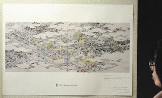 桐生の街並み、緻密にユニークに　山口晃さんのポスター人気
