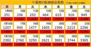 ＜新型コロナ＞千葉県で新たに3365人感染　勝浦、八千代、松戸の高齢者施設などでクラスター