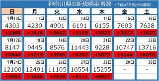 ＜新型コロナ＞神奈川県で新たに1万5255人感染、9人死亡