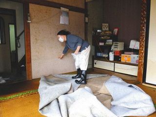 台風１９号　太田　床上浸水、後片付け　富岡　ボランティア、土砂撤去
