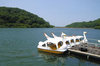 富岡の大塩湖　お待たせ！1年ぶりにボート再開　渇水で休止、水位回復